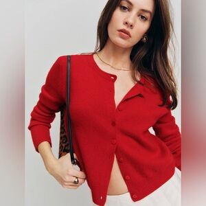 REFORMATION Clara Cashmere Crew Cardigan